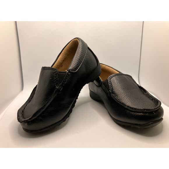 Children's PLACE Sz 4 Boys Black Loafers Slip On Toddler Shoes Church Formal - Picture 1 of 9